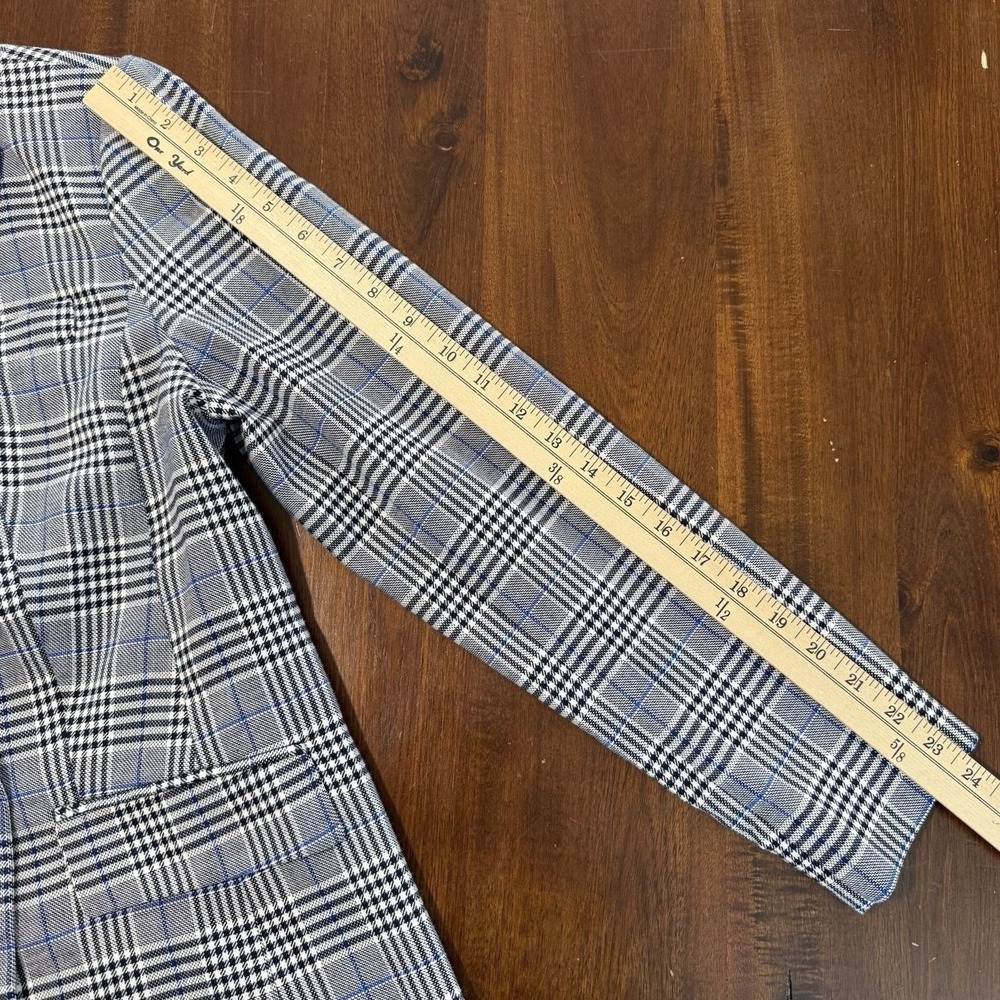 Talbots Womens Glen Plaid Blazer Size 6 Gray Double Breasted Old Money Preppy - Picture 9 of 12